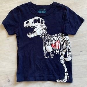 EUC CREWCUTS DINO VALENTINES DAY SHIRT NAVY SZ 4-5